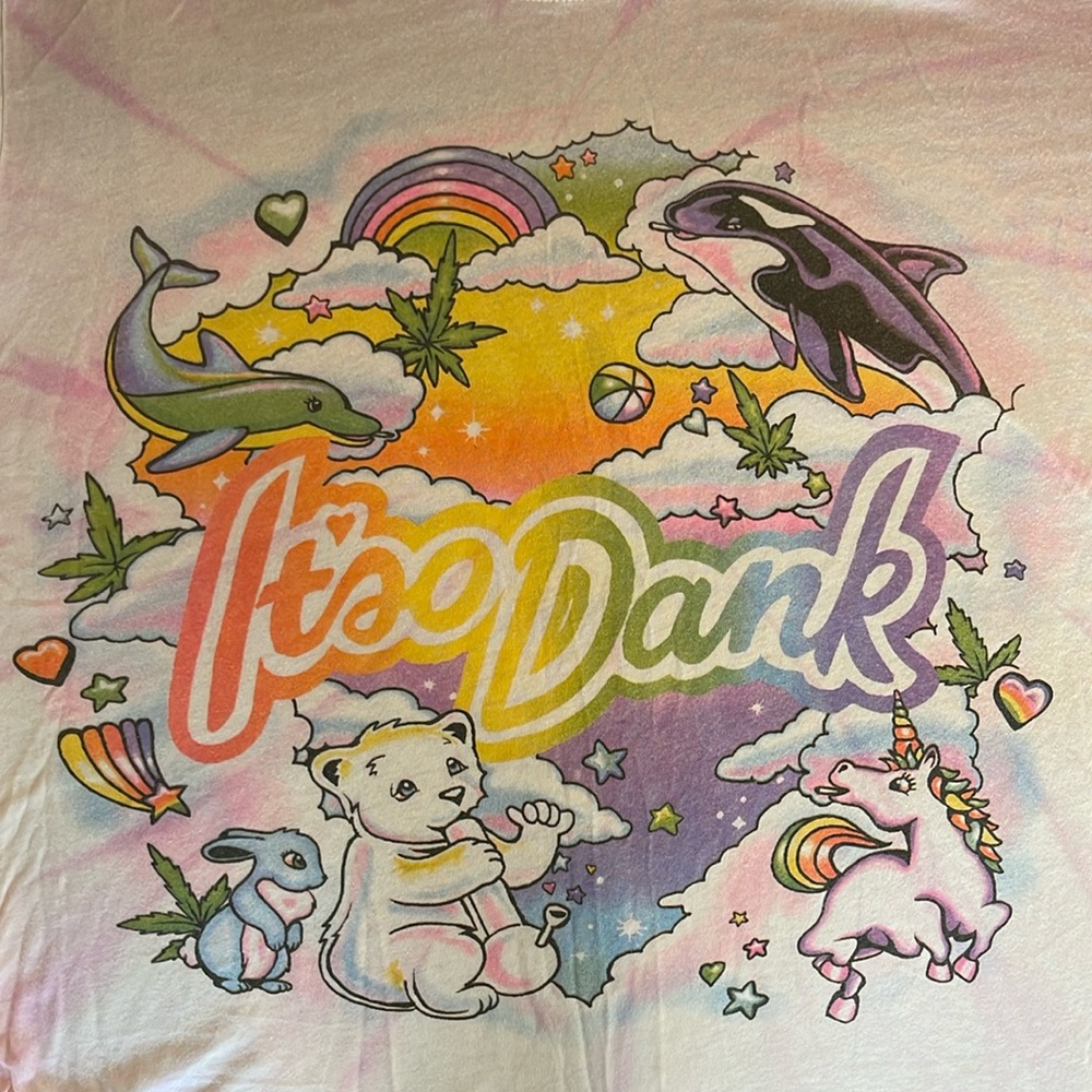 FOR SALE UNIF “It’s So Dank” T - Lisa Frank Weed / Cannabis Parody - HTF Archive - Picture 5 of 17